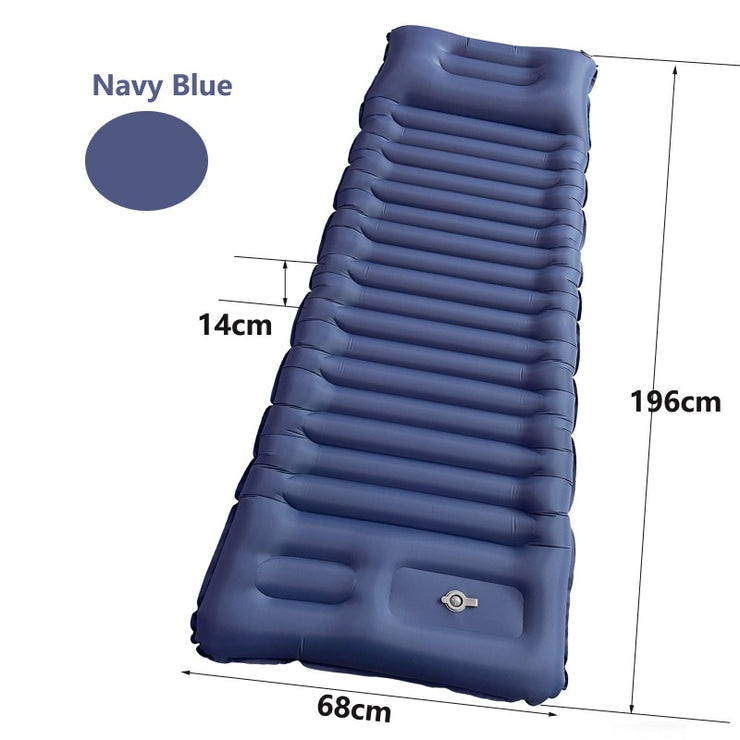 Outdoor Inflatable Foot Pedal Light Portable Camping Air Mattress - Milazzon