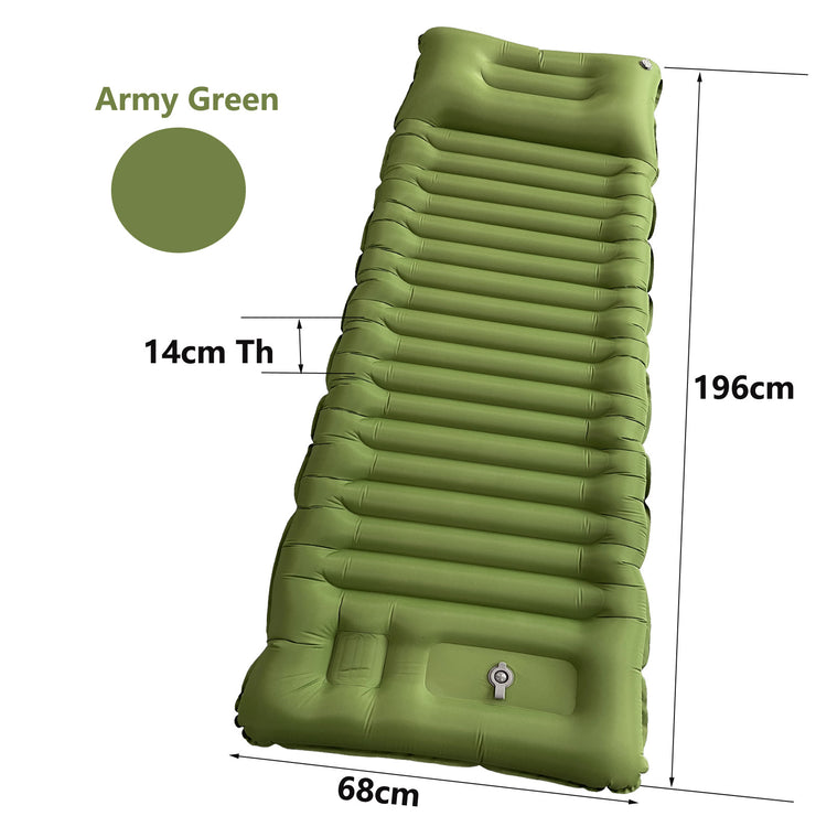 Outdoor Inflatable Foot Pedal Light Portable Camping Air Mattress - Milazzon